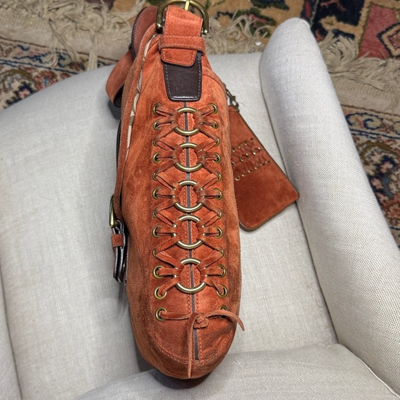 ‘03 Coach Soho SET Paprika Rust Suede Corset Hippie Crossbody & NWT Wristlet - Picture 4 of 12